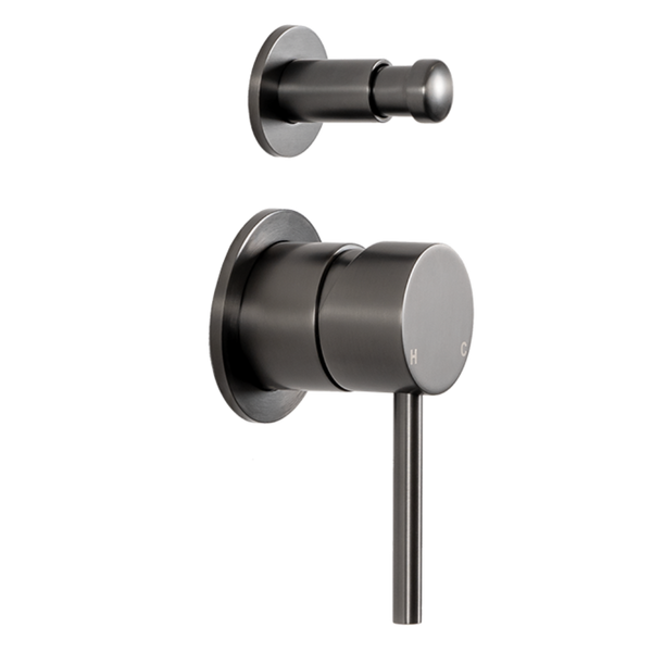 Alma Mira Brushed Gunmetal Wall Mixer with divertor