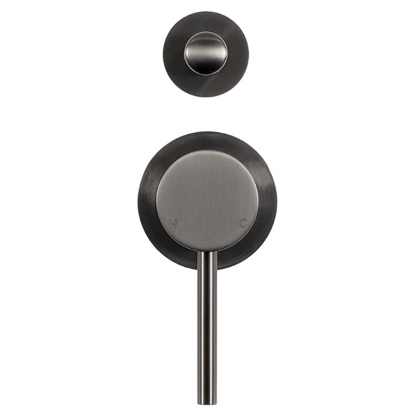 Alma Mira Brushed Gunmetal Wall Mixer with divertor