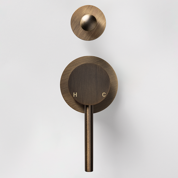 Alma Mira Brushed Vintage Antique Brass Wall Mixer with divertor