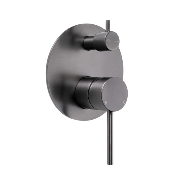 Alma Mira Brushed Gunmetal Wall Mixer Divertor Plate