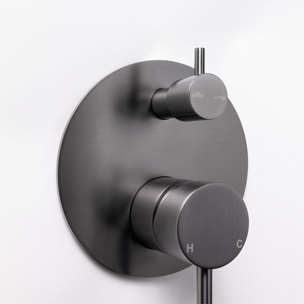 Alma Mira Brushed Gunmetal Wall Mixer Divertor Plate