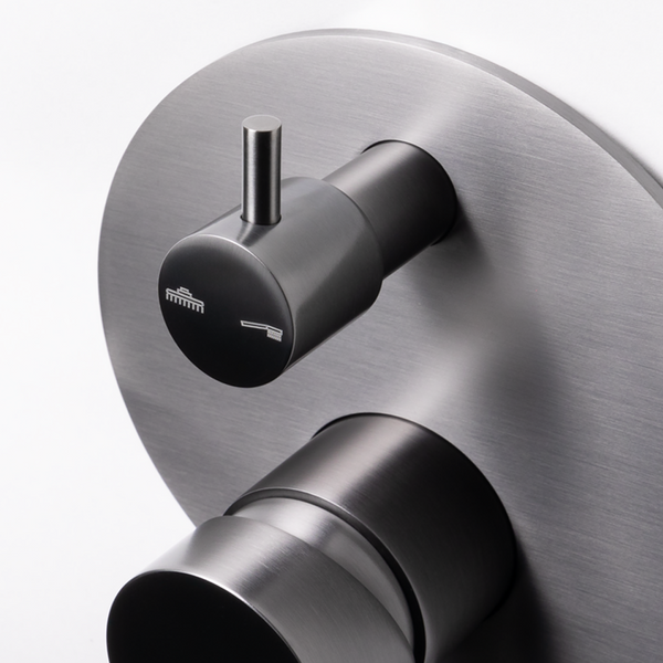 Alma Mira Brushed Gunmetal Wall Mixer Divertor Plate