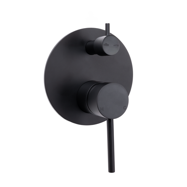 Alma Mira Matte Black Wall Mixer Divertor Plate