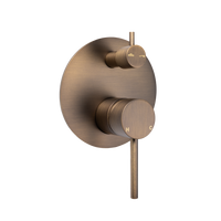 Alma Mira Brushed Vintage Antique Brass Wall Mixer Divertor Plate