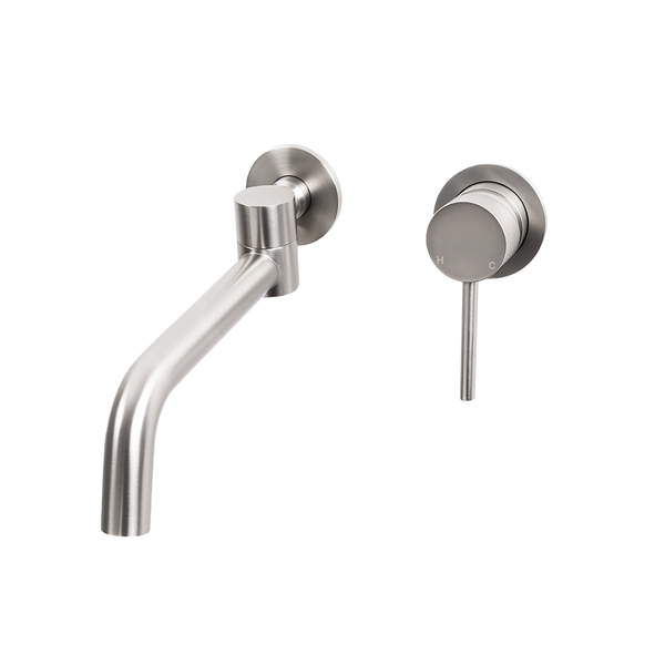 Alma Brushed Nickel Mira Wall Mixer and Swivel Spout Set