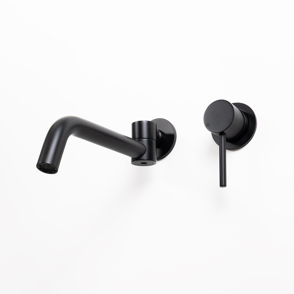 Alma Matte Black Mira Wall Mixer and Swivel Spout Set