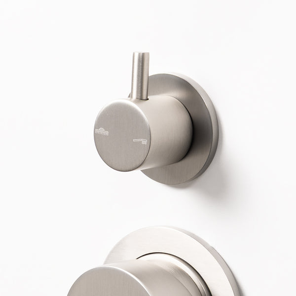 Alma Mira Brushed Nickel Wall Mixer with Turn Divertor