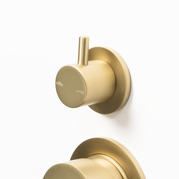 Alma Mira Brushed Brass Gold Wall Mixer with Turn Divertor
