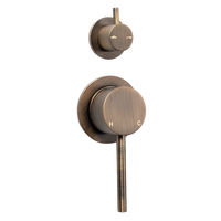 Alma Mira Brushed Vintage Antique Brass Wall Mixer with Turn Divertor