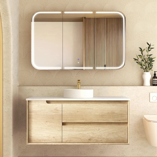 Otti Byron 1200mm Natural Oak Wall Hung Vanity