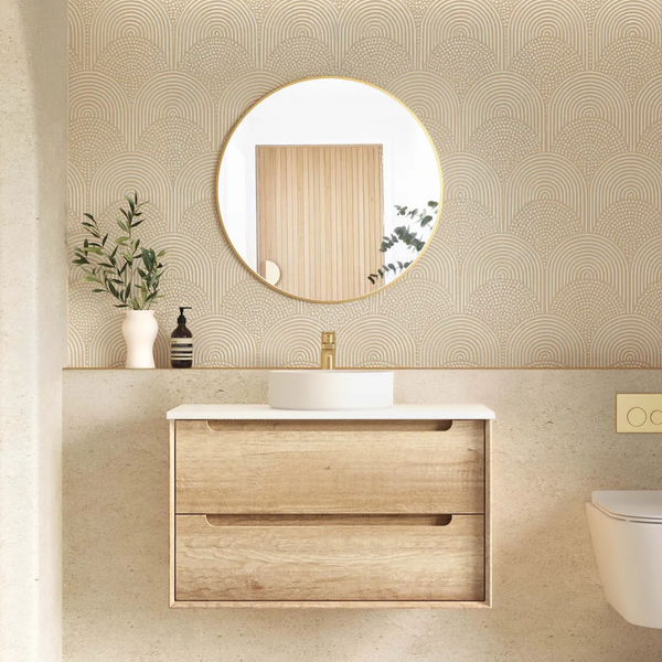 Otti Byron 900mm Natural Oak Wall Hung Vanity