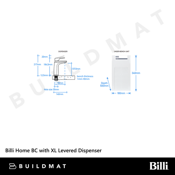 Billi Home BC with XL Levered Dispenser Urban Brass