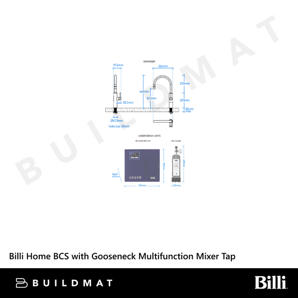 Billi Home BCS with Gooseneck Multifunction Mixer Tap Urban Brass