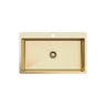 Alma Brittany 810x500 XLarge Single Bowl Tap Landing Sink Brushed Brass Gold