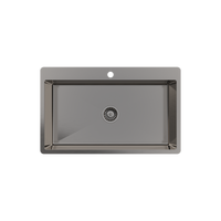 Alma Brittany 810x500 XLarge Single Bowl Tap Landing Sink Brushed Gunmetal