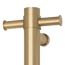 Straight Round Vertical Single Heated Towel Rail Brushed Brass Gold