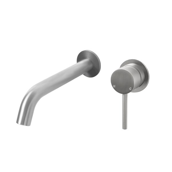 Alma Mira Brushed Nickel Wall Mixer and Spout Set