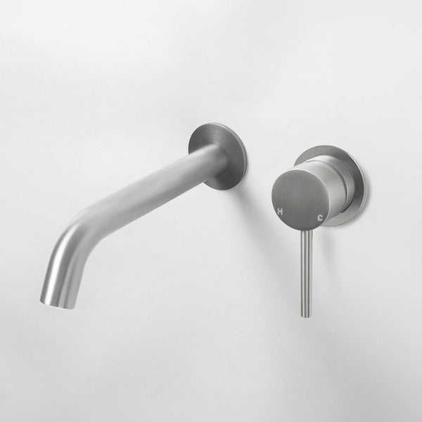Alma Mira Brushed Nickel Wall Mixer and Spout Set