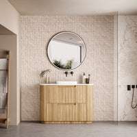 Aulic Varcelli Floor Standing 1200mm Harvest Oak Fluted Vanity