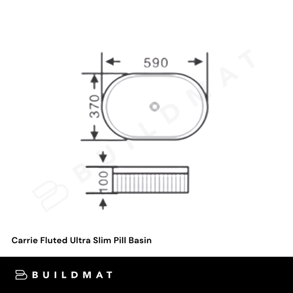 Keva Carrie Matte White Fluted Ultra Slim Pill Basin