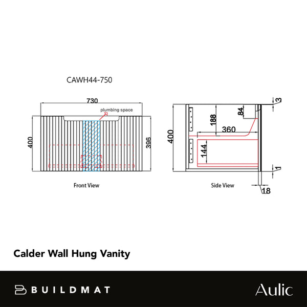 Aulic Calder 750mm Wall Hung Vanity