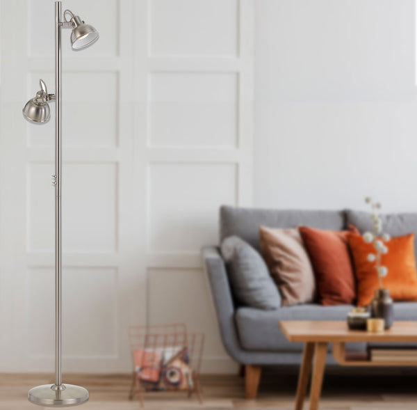 Telbix Carson Floor Lamp Nickel