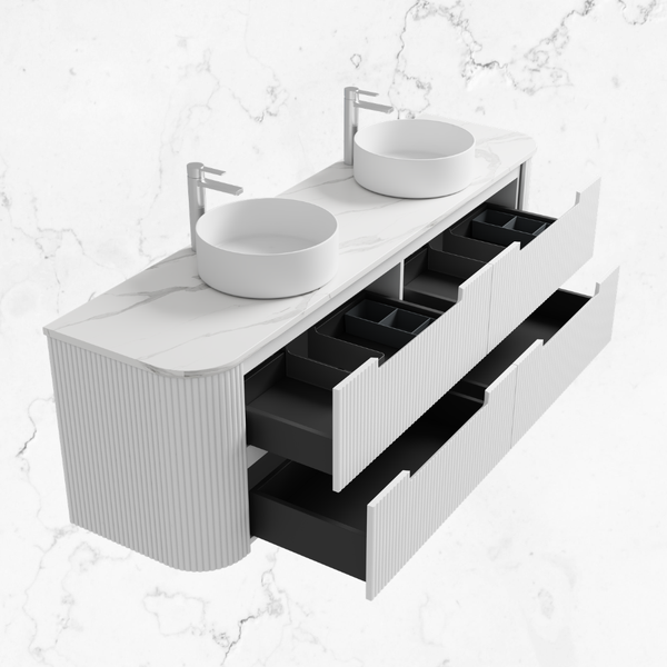 Aulic Curva 1500mm Fluted Wall Hung Vanity