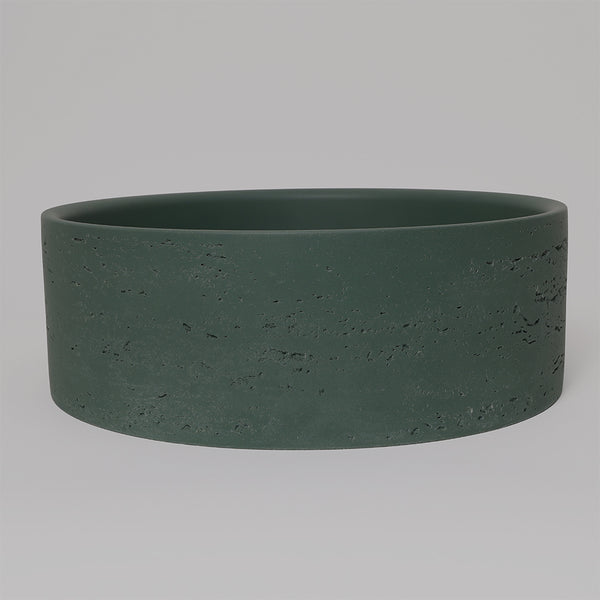 Alma Amos Circle Rustic Concrete Basin Forest Green