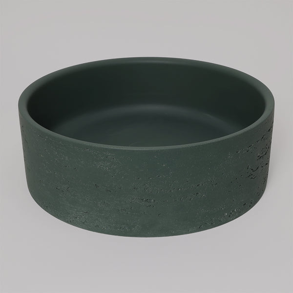 Alma Amos Circle Rustic Concrete Basin Forest Green