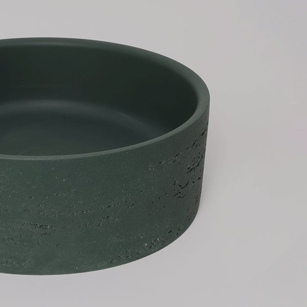 Alma Amos Circle Rustic Concrete Basin Forest Green