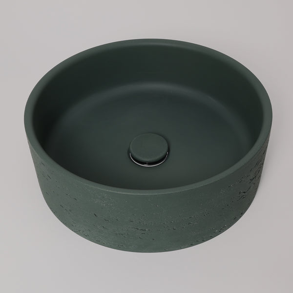 Alma Amos Circle Rustic Concrete Basin Forest Green