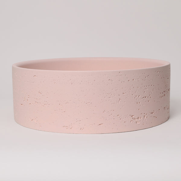Alma Amos Circle Rustic Concrete Basin Champagne Pink
