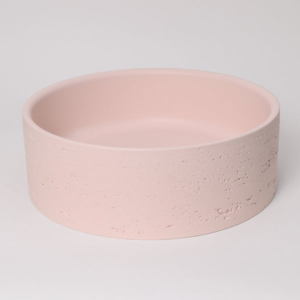 Alma Amos Circle Rustic Concrete Basin Champagne Pink