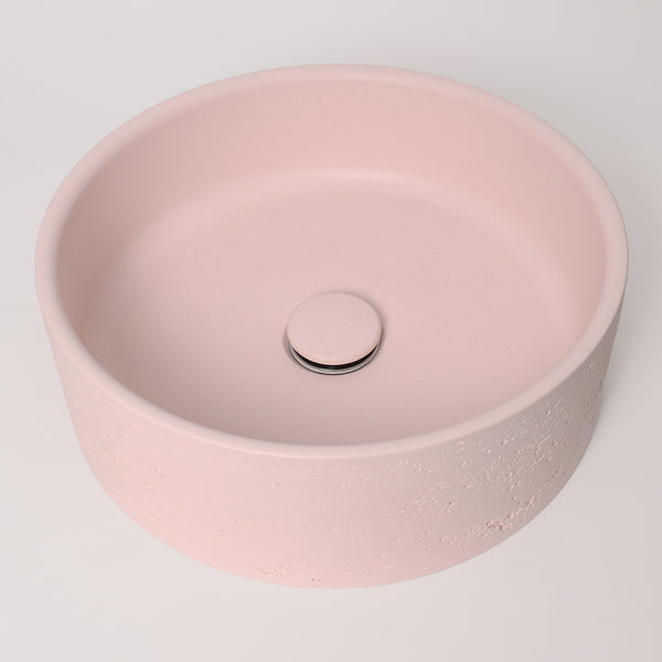 Alma Amos Circle Rustic Concrete Basin Champagne Pink