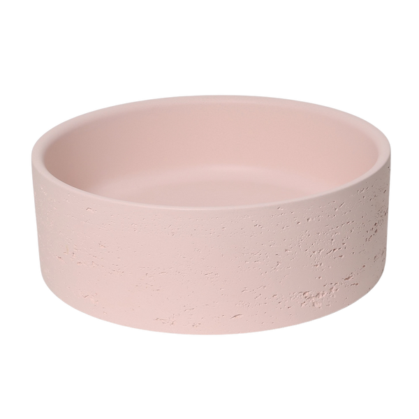 Alma Amos Circle Rustic Concrete Basin Champagne Pink