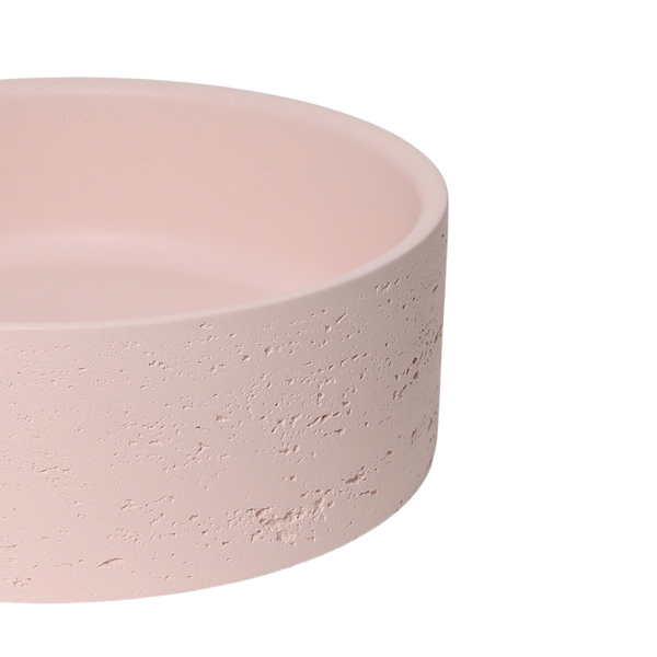 Alma Amos Circle Rustic Concrete Basin Champagne Pink