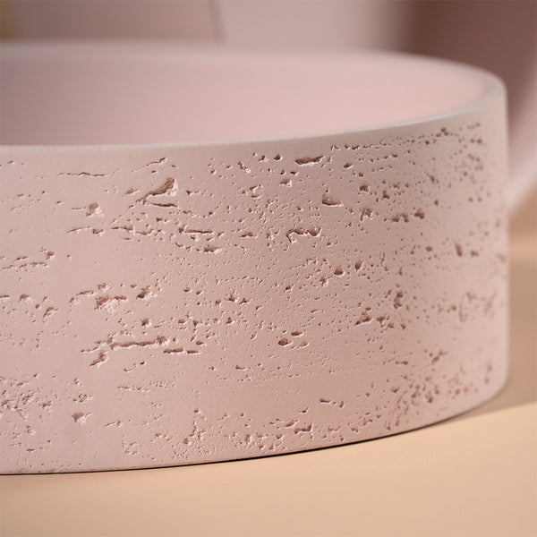 Alma Amos Circle Rustic Concrete Basin Champagne Pink