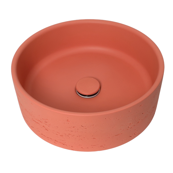 Alma Amos Circle Rustic Concrete Basin Terracotta