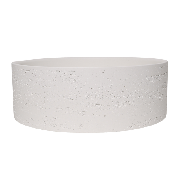 Alma Amos Circle Rustic Concrete Basin Sea Salt White