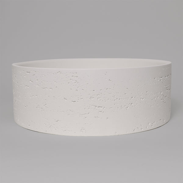 Alma Amos Circle Rustic Concrete Basin Sea Salt White