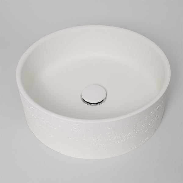 Alma Amos Circle Rustic Concrete Basin Sea Salt White