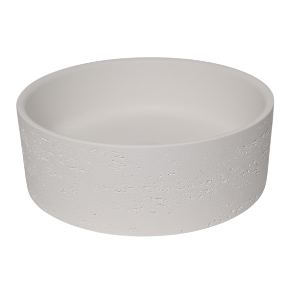 Alma Amos Circle Rustic Concrete Basin Arctic White