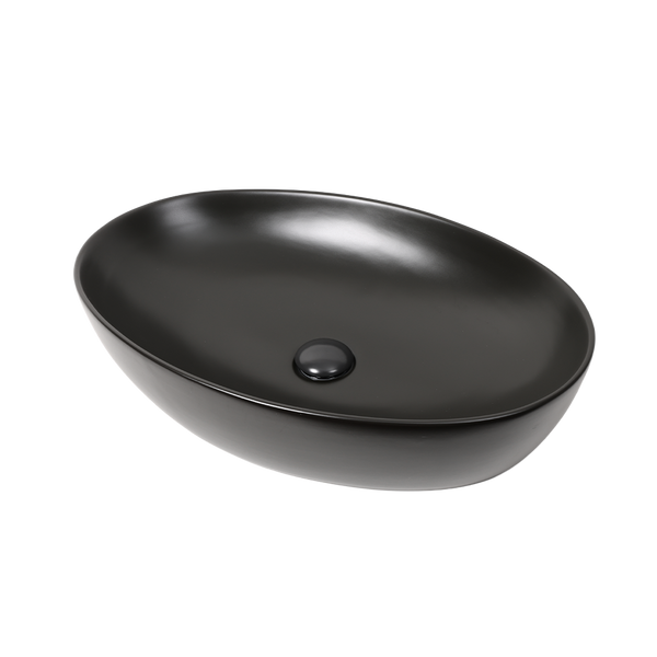 Alma Caleo Matte Black 610mm Ceramic Basin