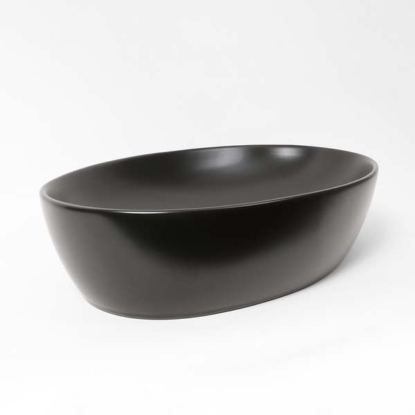 Alma Caleo Matte Black 610mm Ceramic Basin