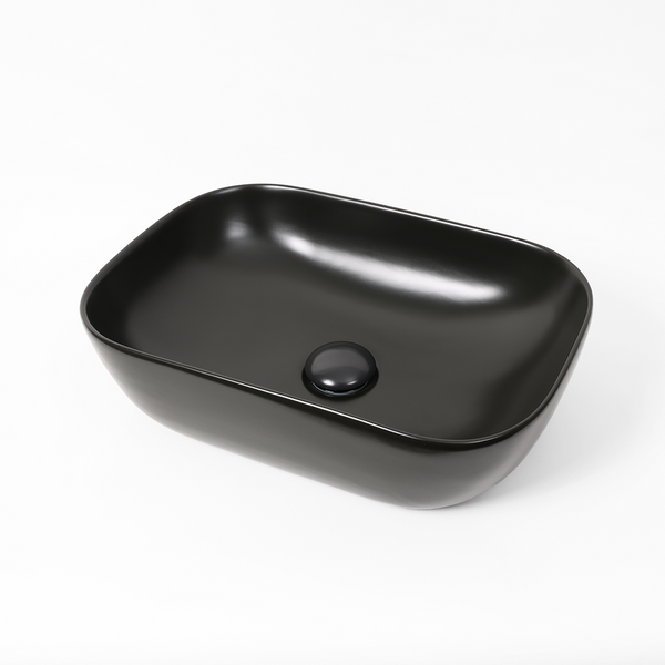 Alma Orina Matte Black 455mm Ceramic Basin