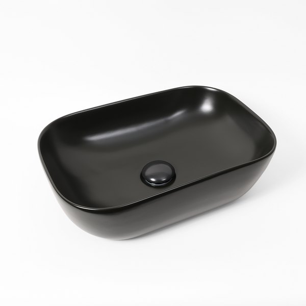Alma Orina Matte Black 455mm Ceramic Basin
