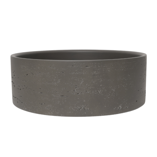 Alma Amos Circle Rustic Concrete Basin Meteor Grey