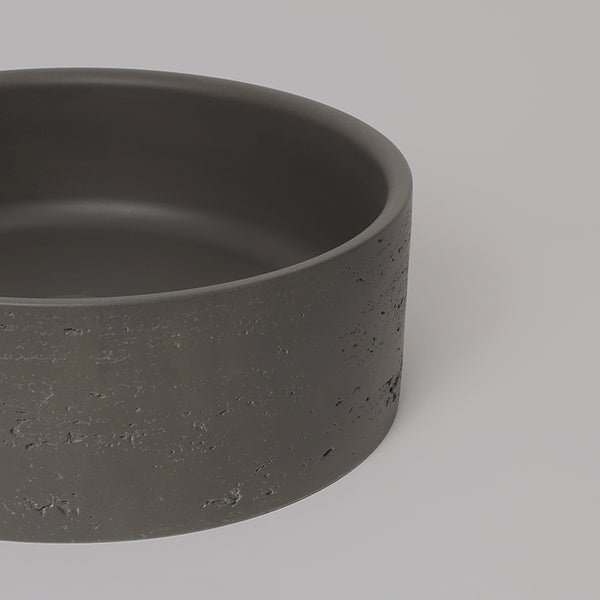 Alma Amos Circle Rustic Concrete Basin Meteor Grey