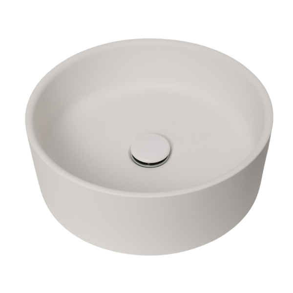 Alma Solara Circle Concrete Basin Sea Salt White