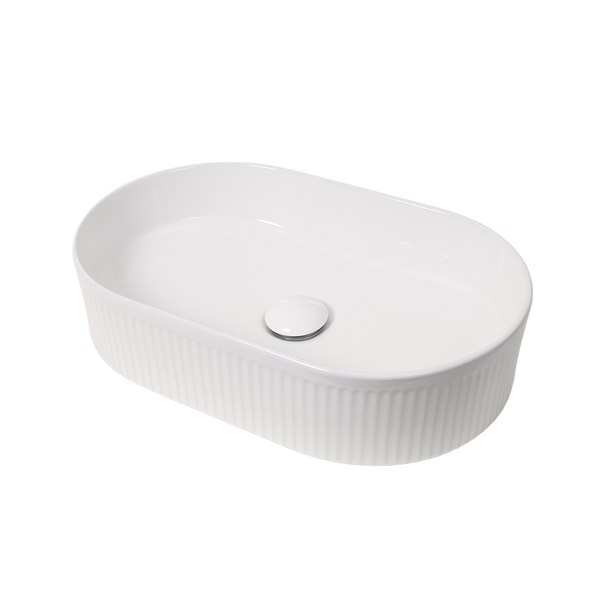 Alma Vela Gloss White 500mm Ceramic Basin